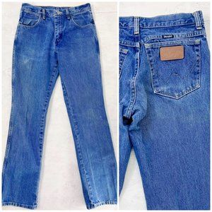 Vintage 80s Womens Wrangler Denim Jeans size 5 x 34 30" USA Distressed Workwear